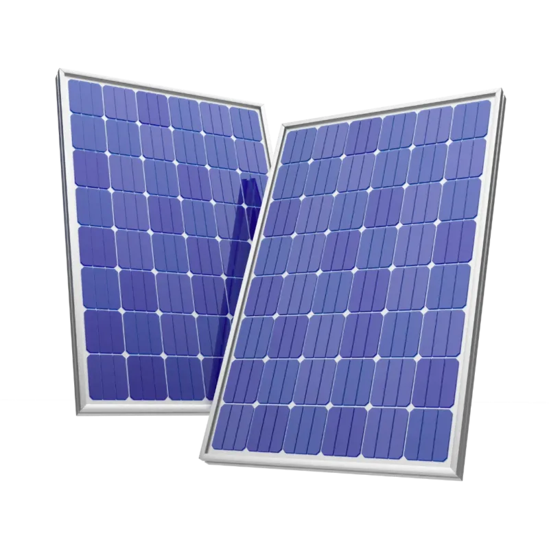 A close-up of solar panels used to power hydroponic farming systems.
