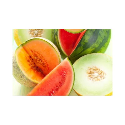 Drip Irrigation Systems in Kenya 23 Ripe cantaloupe and watermelon, grown with modern irrigation systems. Title: Caption: Description: